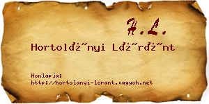 Hortolányi Lóránt névjegykártya