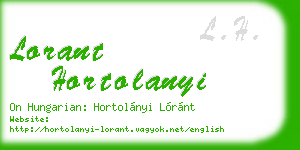 lorant hortolanyi business card