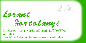 lorant hortolanyi business card